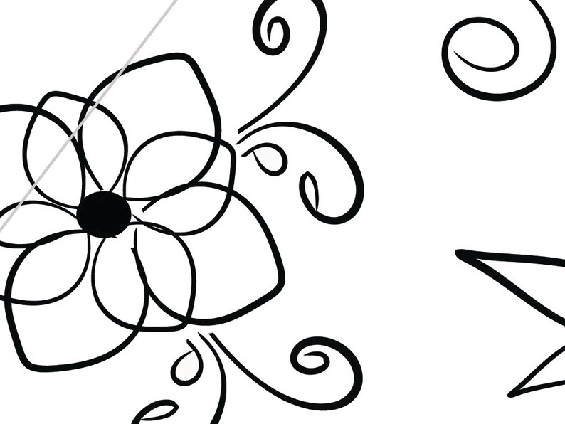 SVG Flowers Hippie Art Floral Graphics Printable Flower Clipart Digital Clipart Images