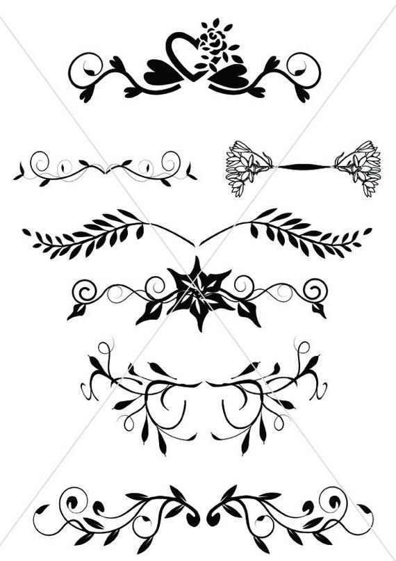 Download Flourish SVG Divider Lines Ornamental Borders Scalabe | Etsy
