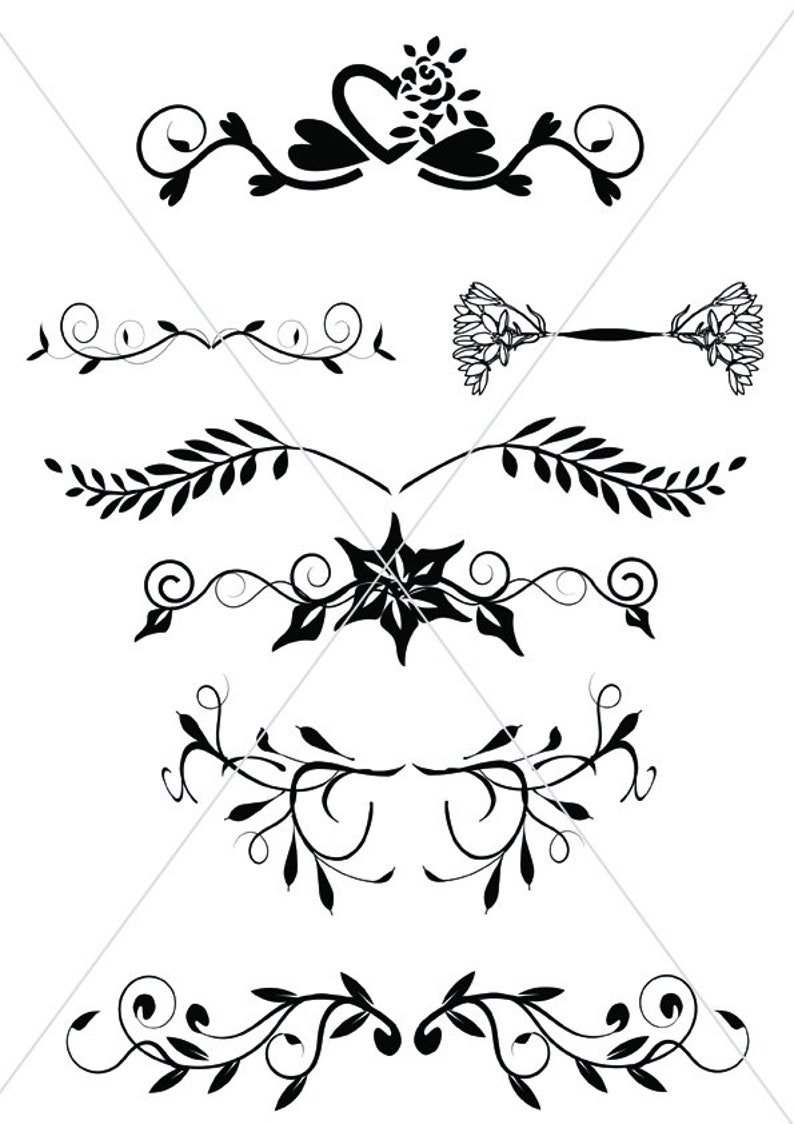 Download Flourish SVG Divider Lines Ornamental Borders Scalabe | Etsy