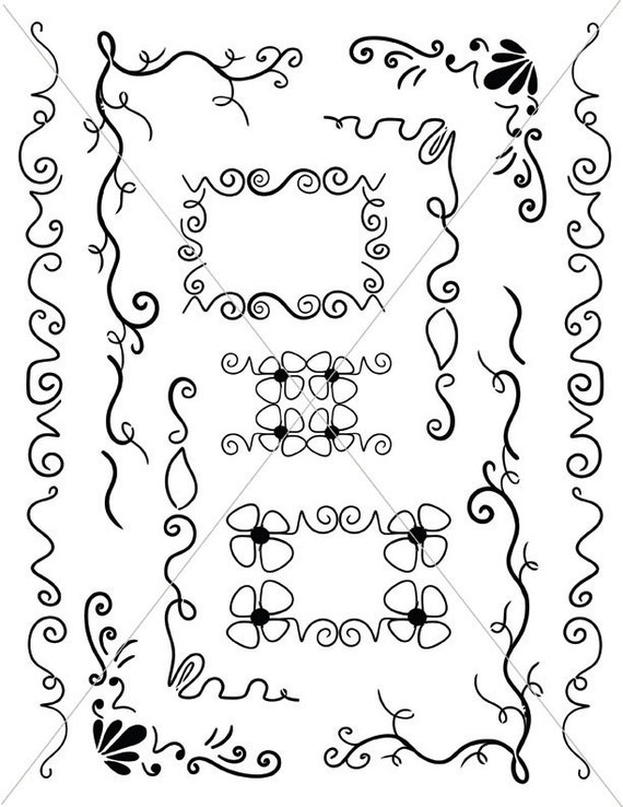 Download Vector Corbels Ornamental Lines Fancy Borders SVG Digital ...