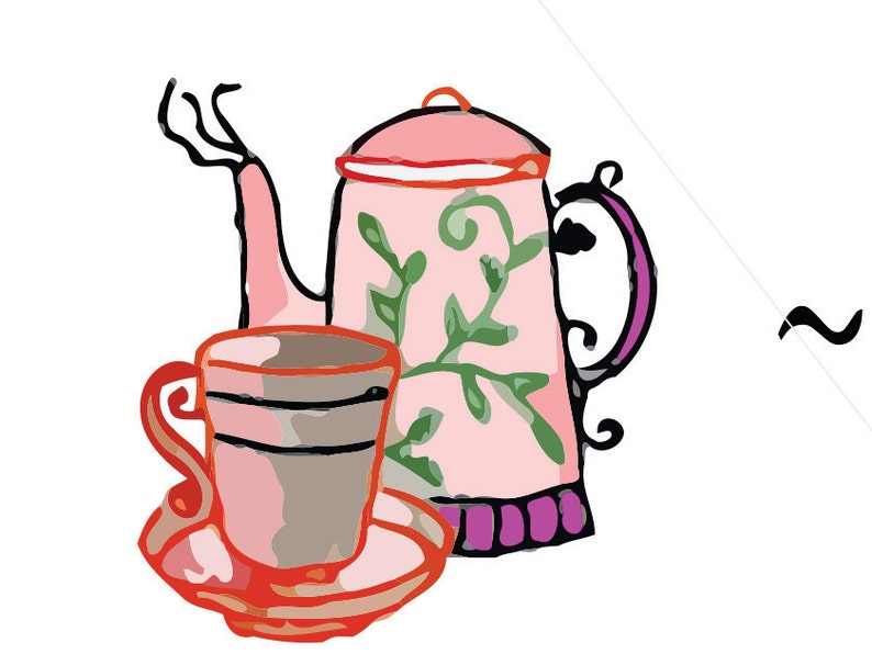 Printable Tea Cups Tins Graphics of Pots Tea Related Items Etsy