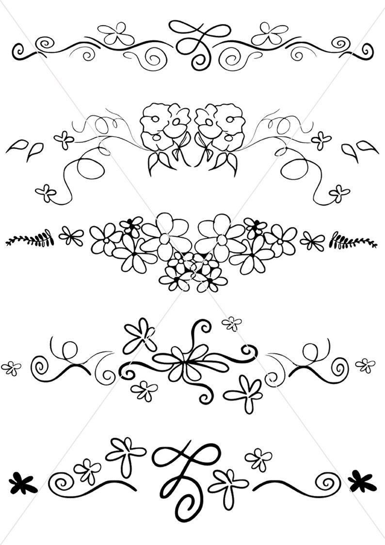 Download SVG Text Dividers Whimsical Lines Flourishes Ornamental | Etsy