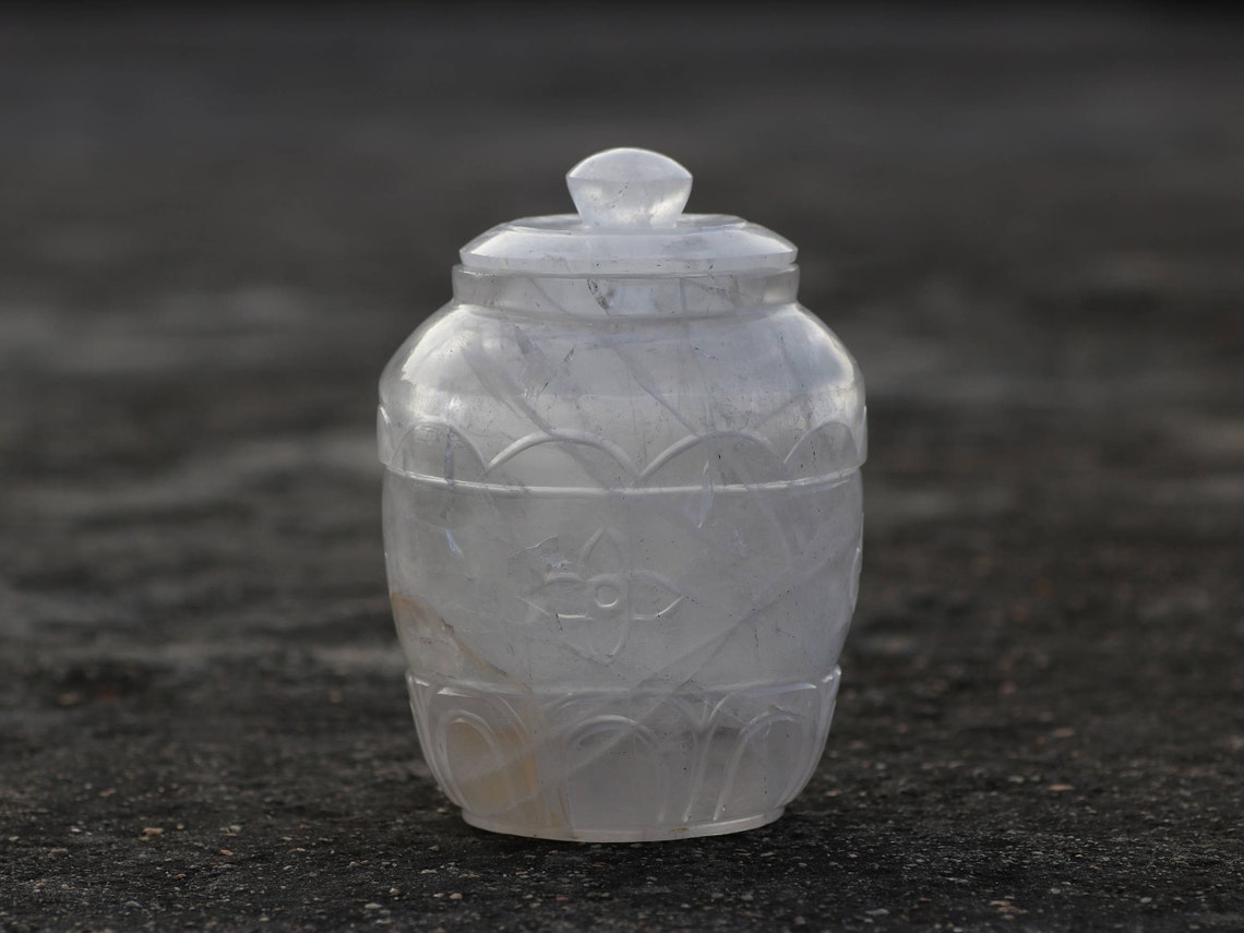 Crystal Container Natural Crystal Quartz Handmade Healing Etsy