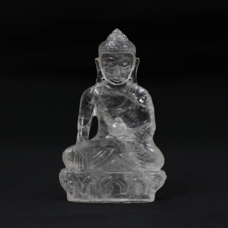 Natural Crystal Buddha Quartz Buddha Statue Hand Carved Etsy