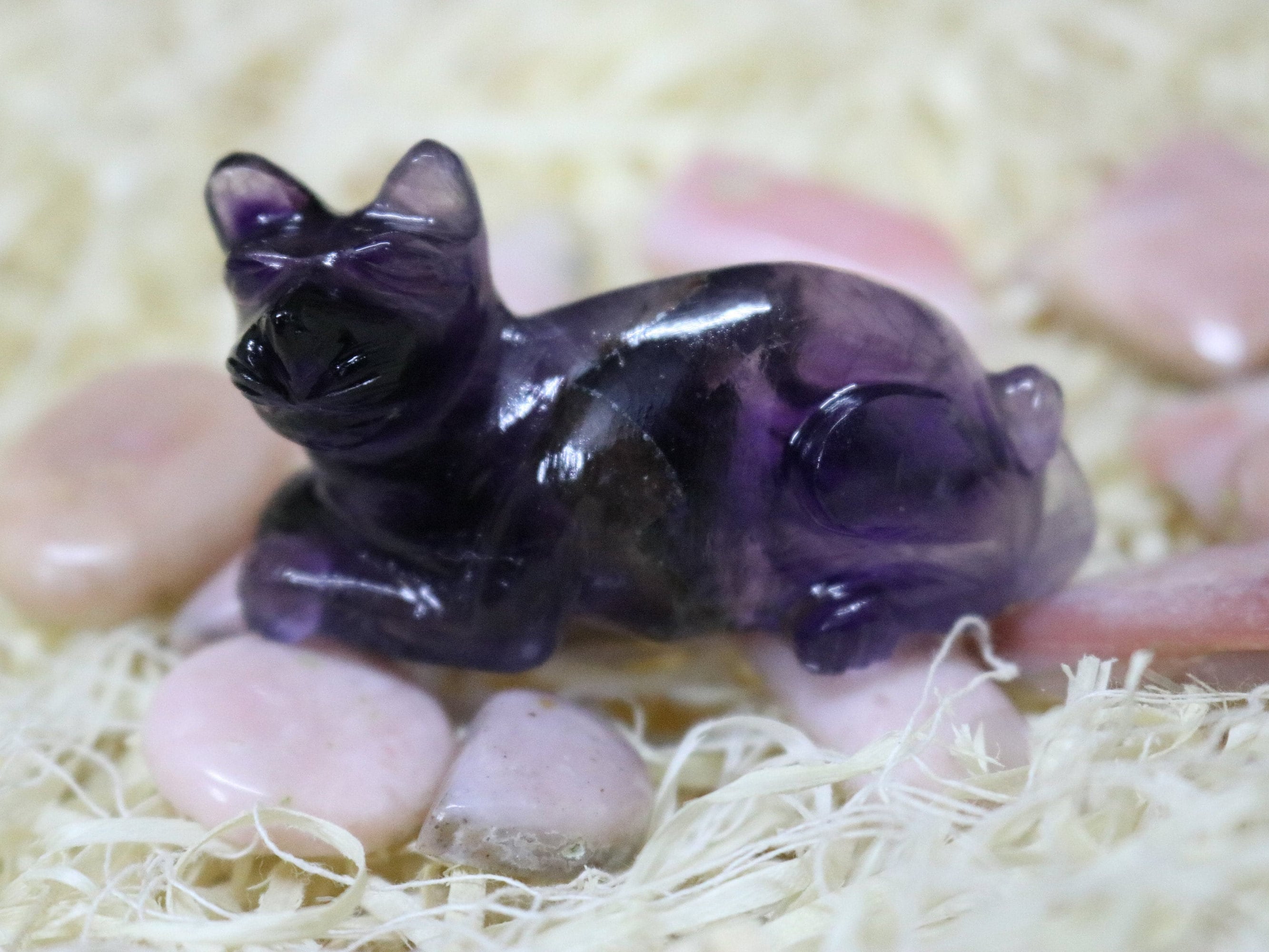 Amethyst Catnatural Purple Amethyst Cat Sculpture Hand Etsy UK