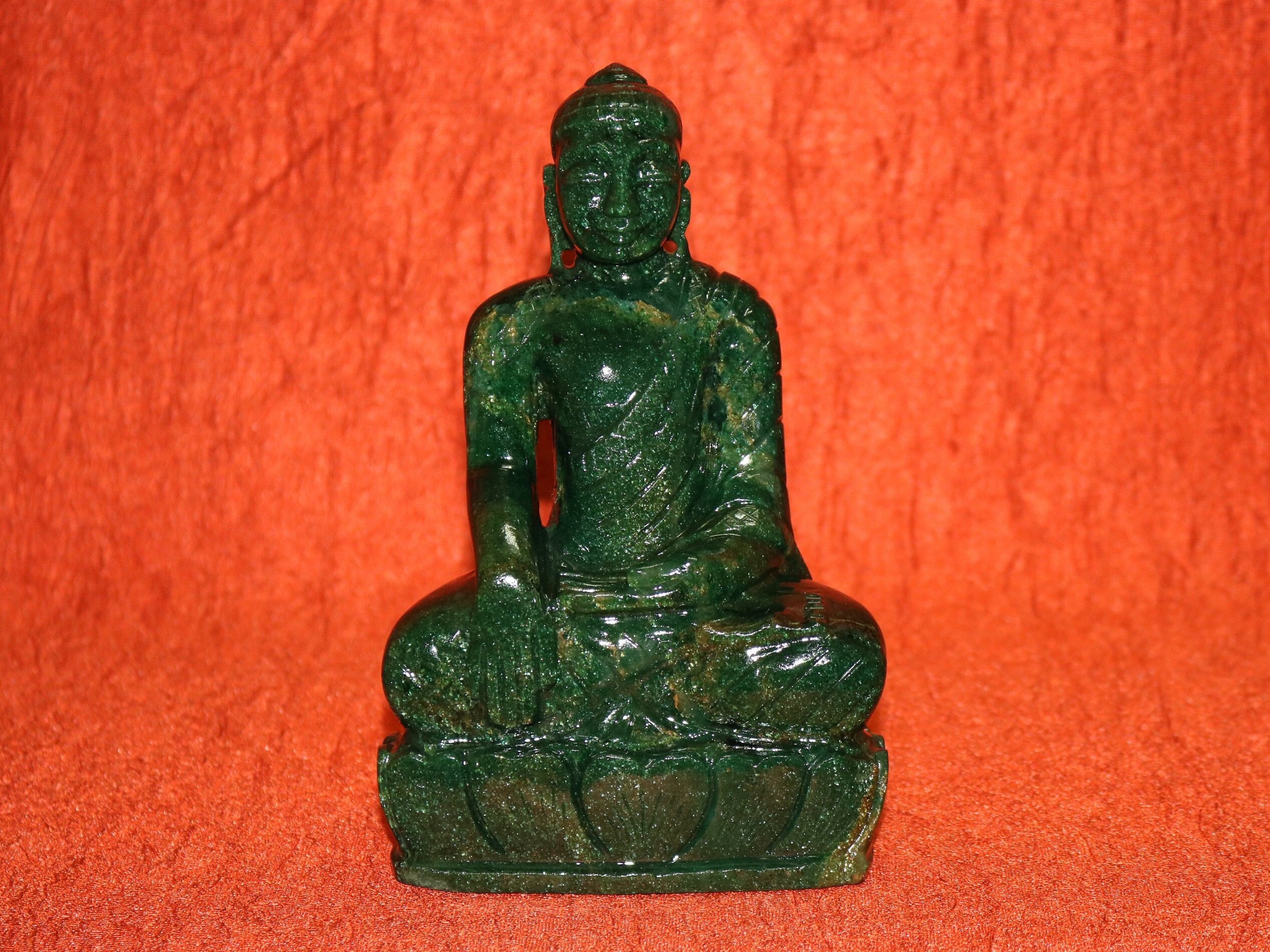 Jade Buddha Statue Natural Green Aventurine Hand carved Etsy