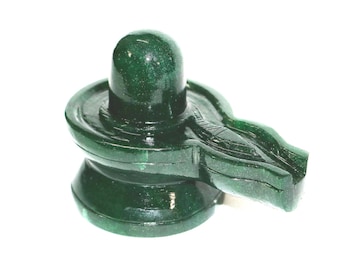 Green Aventurine Shivling ,Natural Jade Shivling Statue,Handmade Figurine Shiv Lingam ,Symbol Of Hindu God Shiv & Shakti, Spiritual Healing