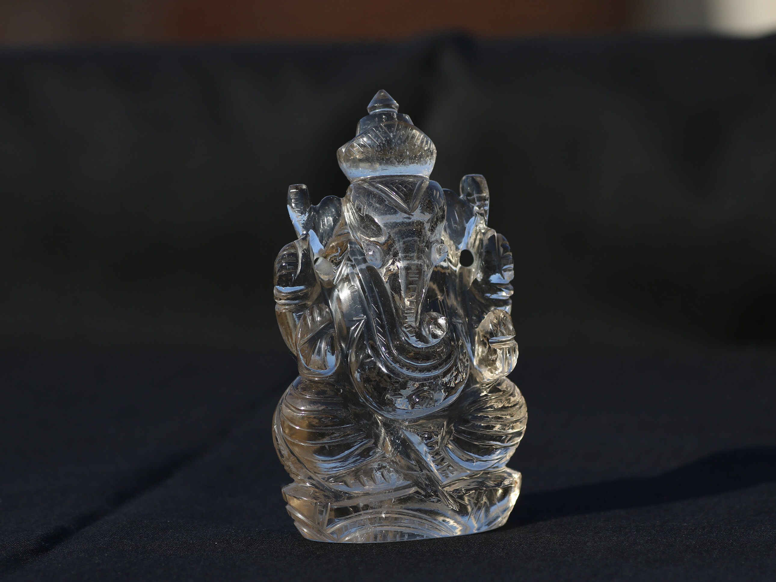 Crystal Ganesh the First Worship Godnatural Clear Crystal Etsy India