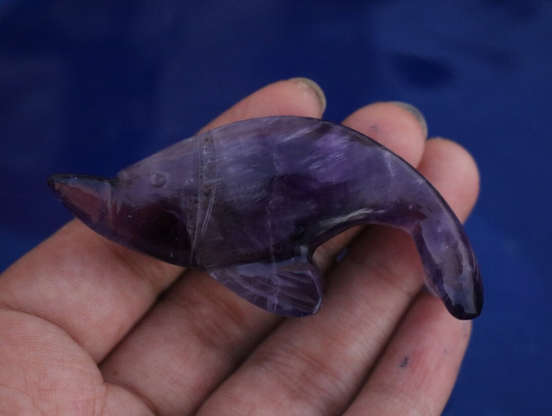 Amethyst Fish , Natural Amethyst Gemstone Hand Carved Beautiful Purple ...