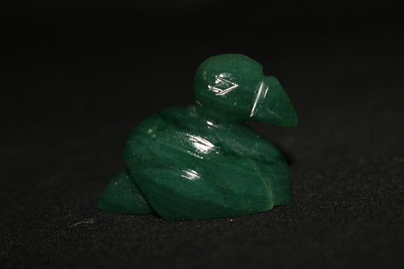 Natural Jade Green Aventurine Owl Animal Decor Figurine Hand Carving Crafts Gift