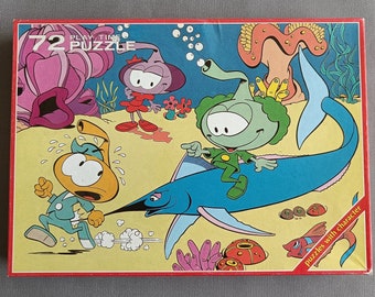 Retro Vintage Snorky Puzzle THE SNORKS Vintage 80er Jahre Sammlerstück Puzzle De Snorkels Ondermoedersparapluu