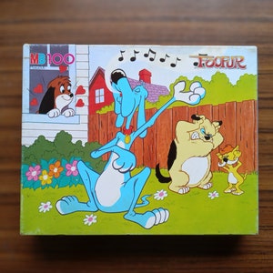 Vintage Foofur Jigsaw Puzzle Vintage Retro Design 1987 Blue Dog Cartoon Puzzle