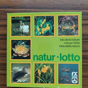Nature-Lotto, Schmid, Cartas, Alemanha, Jogo de tabuleiro, Animais, Plantas, Atividade, Brinquedo, Conjunto de jogos, Colecionável, Cartão vintage, Cartões para emoldurar