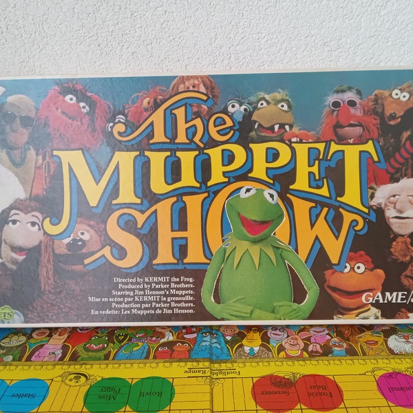 Muppetshow Boardgame , Vintage Muppet show boardgame ,English, Complete , Henson s games , Parker Brothers, Ondermoedersparapluu, kermit