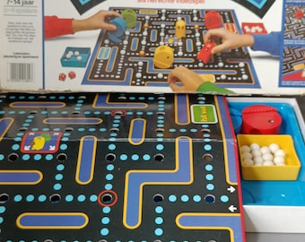 Pac Man bordspel, PacMan arcade bordspel, década de 1980, MB hechizo, bordspel vintage, bordspel coleccionable, Namco, completo, regalo para él