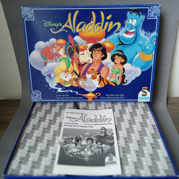 Retro Vintage Aladdin Boardgame , Complete Boardgame from the 90s,The game from the movie fairy tale,Aladdin collectibles,Disney Boardgames