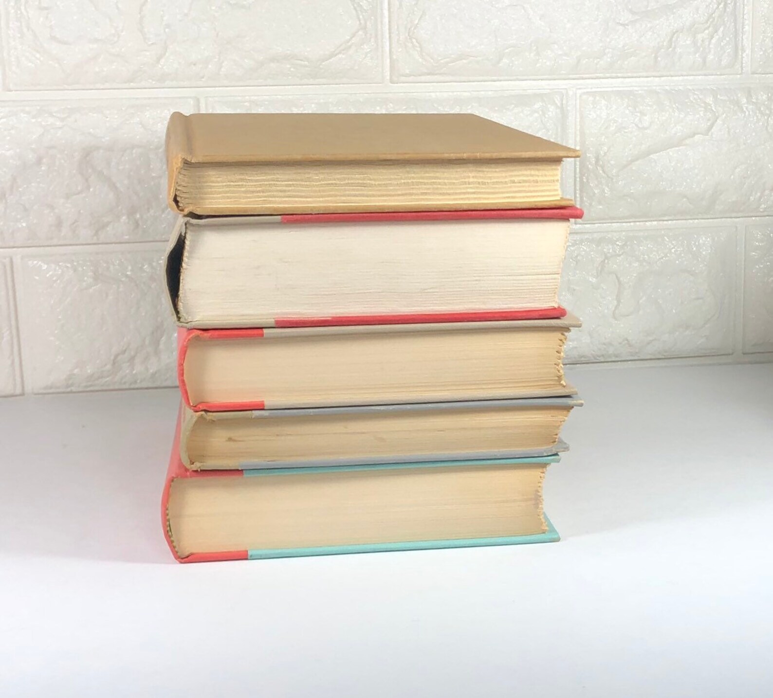 Vintage Deckled Edge Antique Books Set of 5 Vintage Etsy