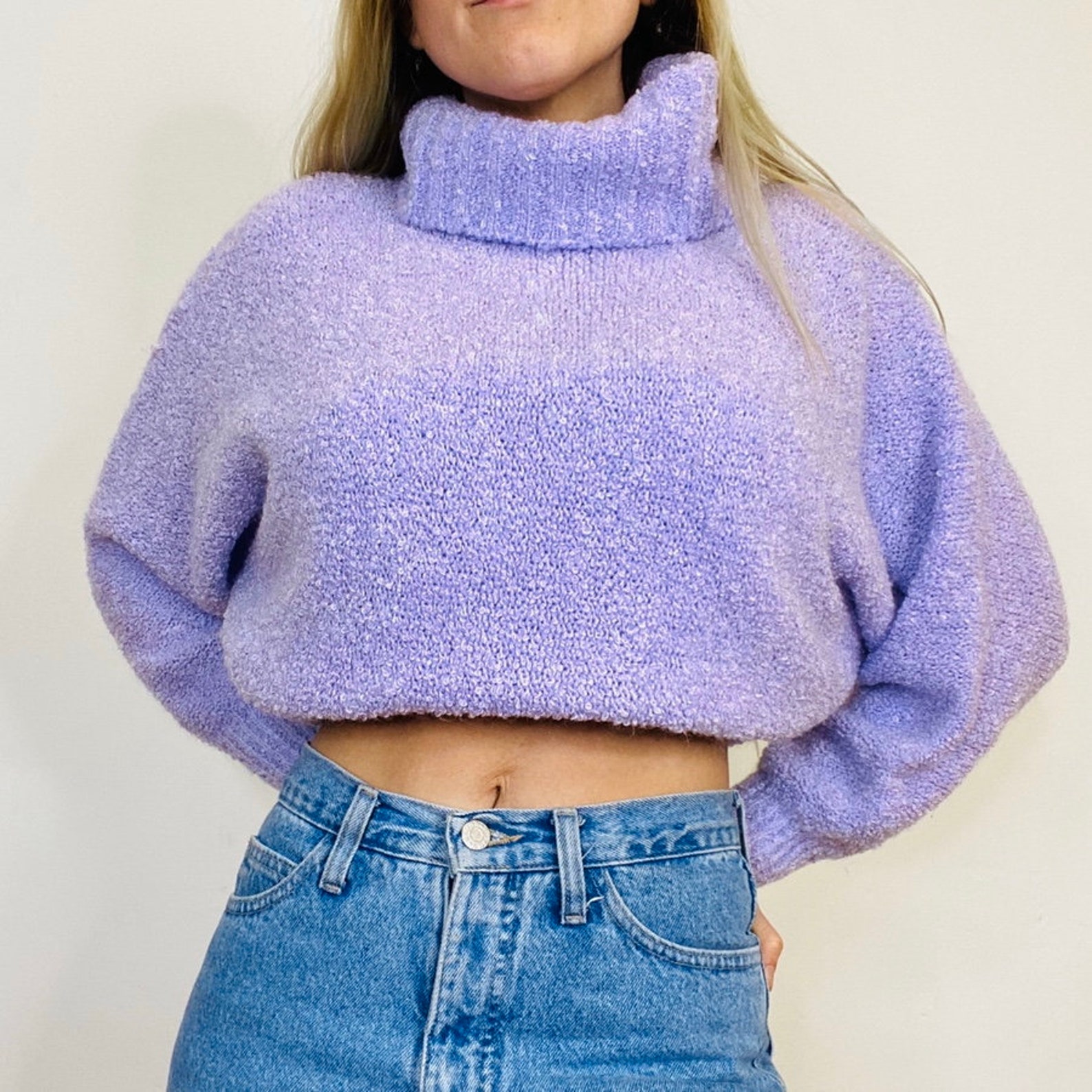 lilac turtleneck