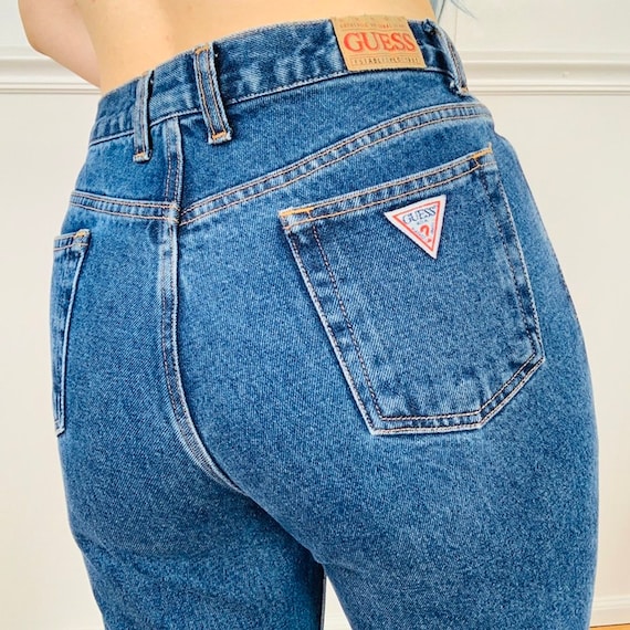 Vintage 90s Dark Wash Guess Denim Jeans // Vintage
