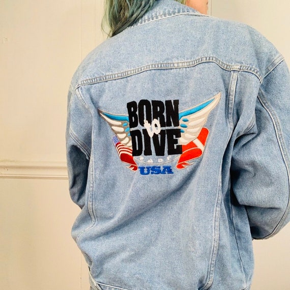 graphic jean jacket