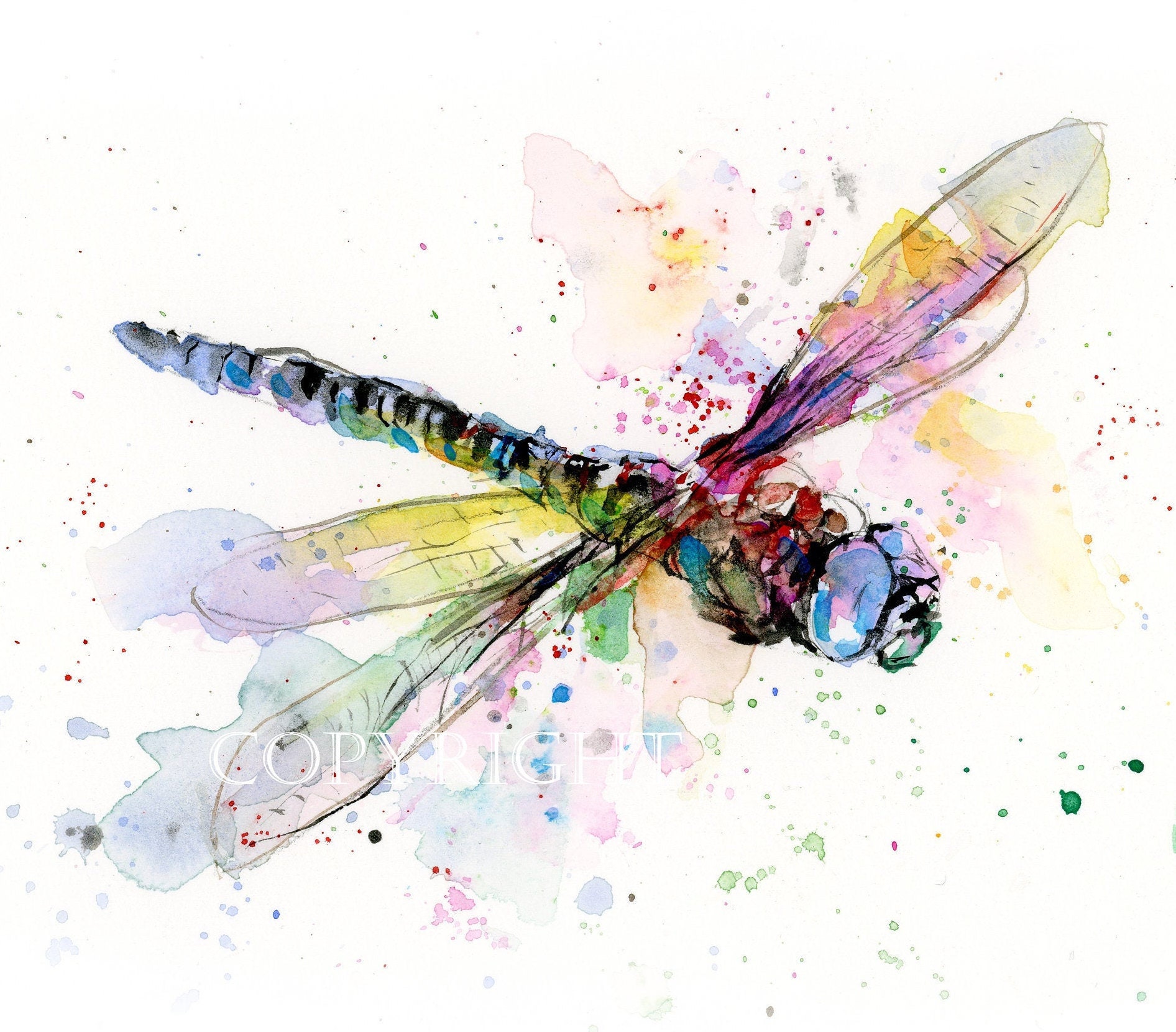 Page De Garde Cahier Libellule Art DRAGONFLY Aquarelle Print Peinture Libellule Art Insecte - Etsy France
