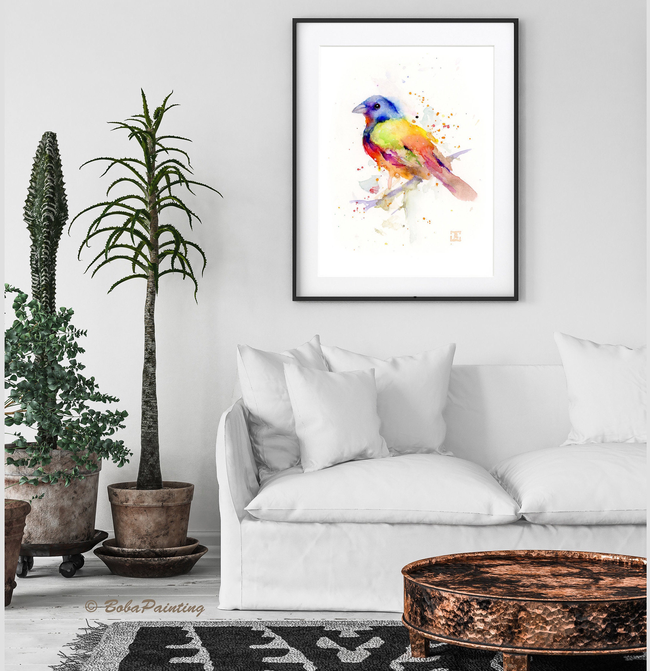 LITTLE BIRD Watercolor Print Small Bird Painting | Etsy
