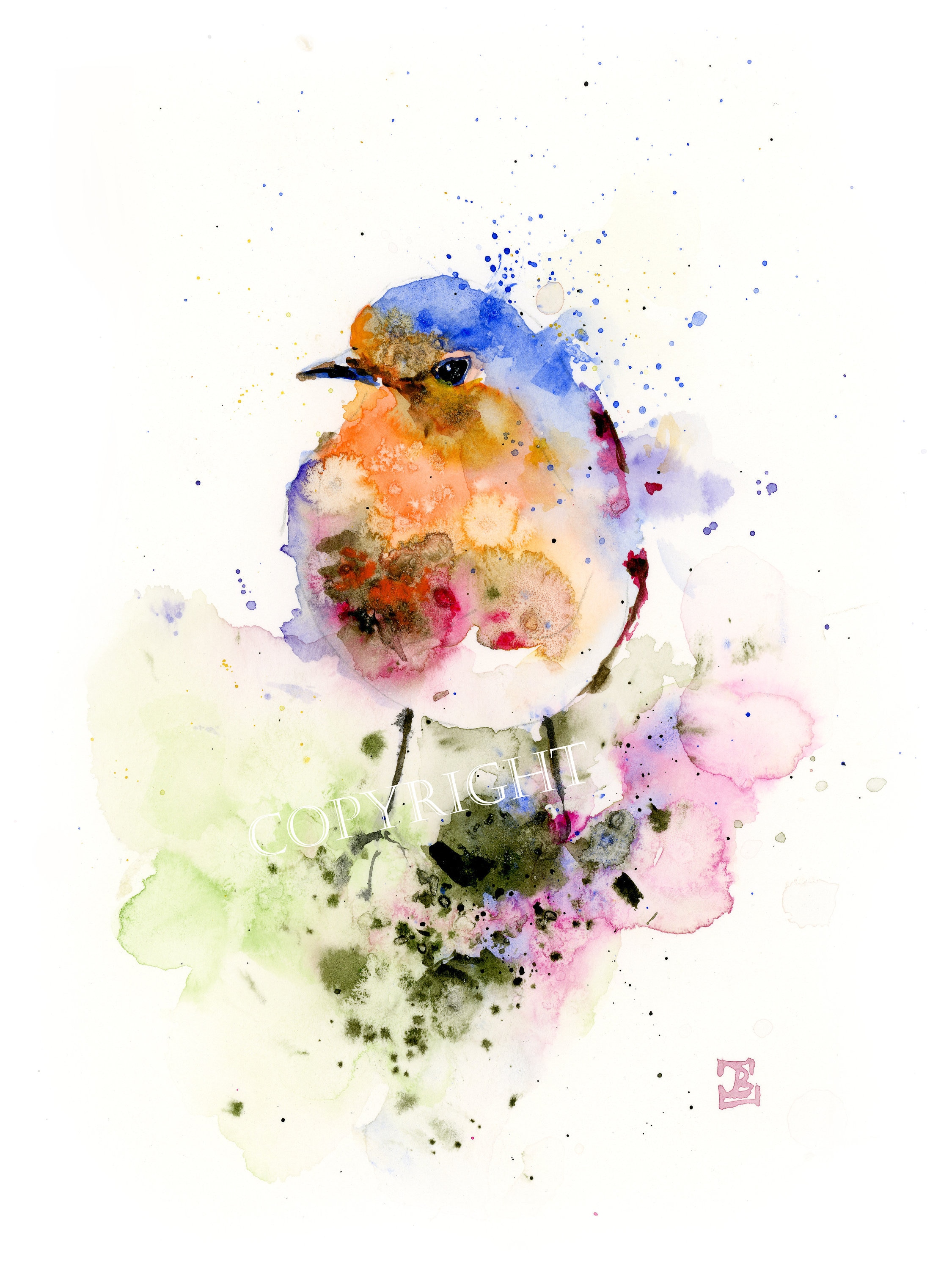 ROBIN Watercolor Painting Bird Art Print Home Decor Birds - Etsy