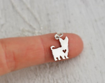 Small Dog Necklace - Yorkshire Terrier Necklace -Yorkie Lover Gift -Yorkie Jewelry -925 Sterling Silver Yorkie Necklace - Terrier Lover Gift