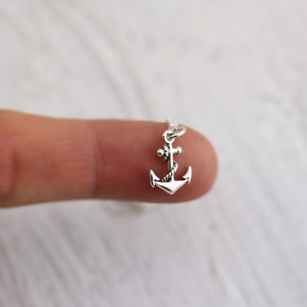 Anchor Necklace - Sterling Silver Tiny Anchor Necklace - Sailing Necklace - Nautical Necklace - Refuse to Sink