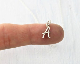 Letter Necklace, Sterling Silver Initial Necklace, Initial Jewelry, Small Initial Necklace, Cursive Initial Necklace, Personalized Jewelry