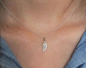 Angel Wing Jewelry Sterling Silver Angel Wing Necklace Silver, Sympathy Gift Necklace, Infant Loss Jewelry, Miscarriage Necklace