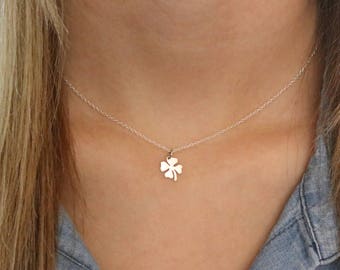 Good Luck Gifts, Four Leaf Clover Necklace Silver Good Luck Charms, Clover Leaf Jewelry, Luck Necklace Sterling Silver Clover Necklace