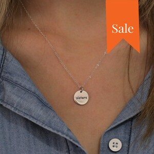 SALE Sisters Necklace, Dainty Sterling Silver Sister Birthday Gift for Sister In Law Gift, Birthday Gifts for Sis Necklace, Step Sister Gift