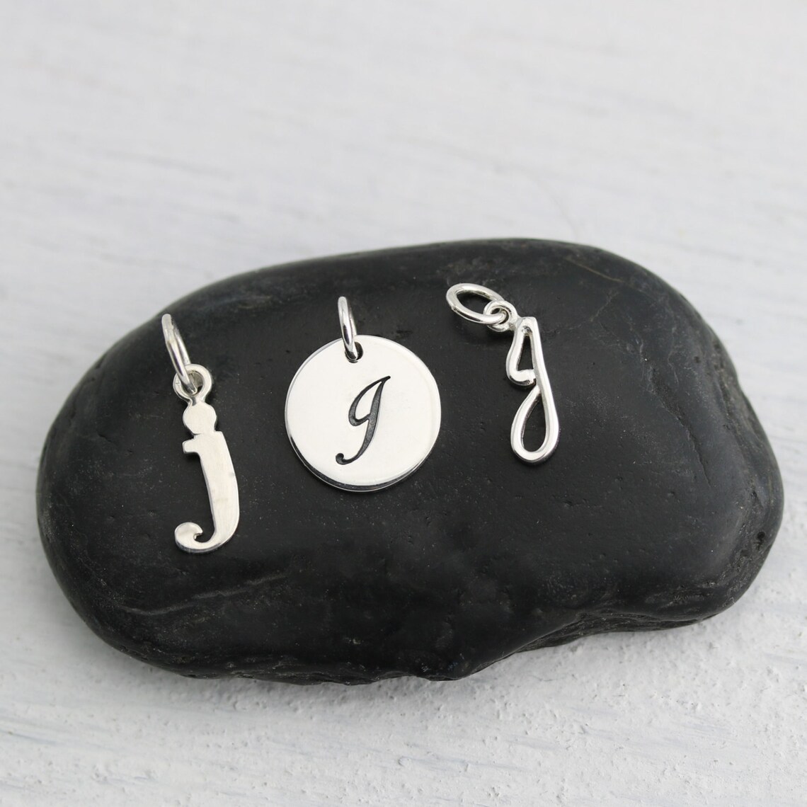Initial Letter Charm Add on Sterling Silver Initial Charm Etsy