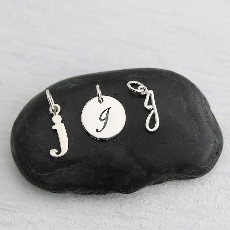 Initial Letter Charm Add On Sterling Silver Initial Charm Personalize It image 1