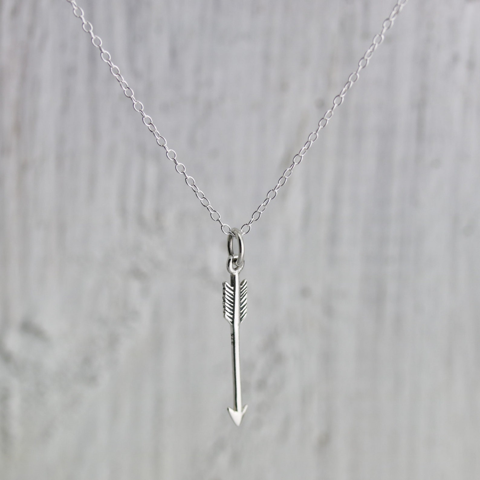 Arrow Necklace Sterling Silver Vertical Arrow Necklace Arrow Etsy