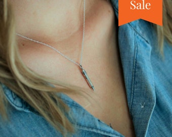 SALE Pencil Necklace, Writer Gift for Teacher Retirement Gift for Architect, Sterling Silver Pendant Charm Necklace, School End of Year Gift