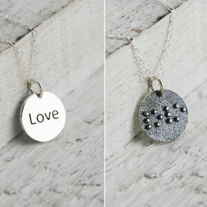 Braille Gifts, Braille Necklace for Girlfriend, Love Jewelry for Bridesmaids, Love Gifts for Her, Braille Jewelry for Girlfriend