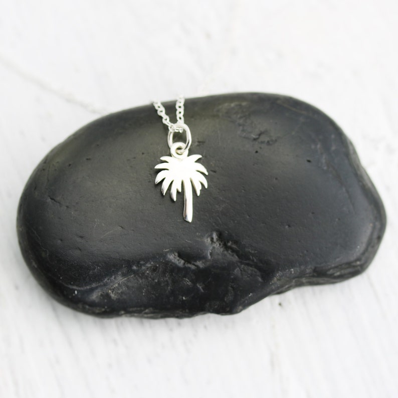 Palm Tree Necklace Sterling Silver Palm Tree Necklace Tiny - Etsy