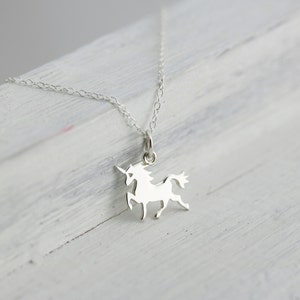 Unicorn Necklace Sterling Silver Tiny Unicorn Necklace Unicorn Lover Gift Unicorn Jewelry Unicorn Birthday Girls Unicorn Pendant image 2