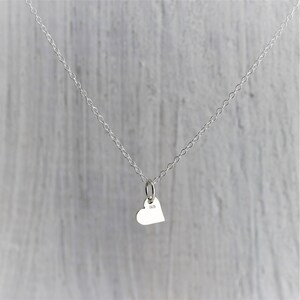 Tiny Heart Necklace Sterling Silver, Tiny Heart Pendant, Present for Flower Girl Gift for Flower Girl, Dainty Heart Necklace, Little Heart image 5