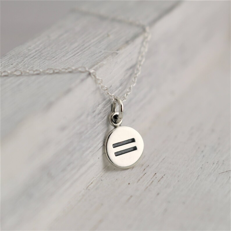 Silver Equal Symbol Necklace Gay Pride Jewelry LGBT Gifts Etsy Canada