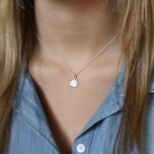 Tiny Sun Necklace - Sterling Silver Sun Necklace - Sunburst Necklace - Sun Pendant - Dainty Necklace - Beach Necklace - Summer Jewelry