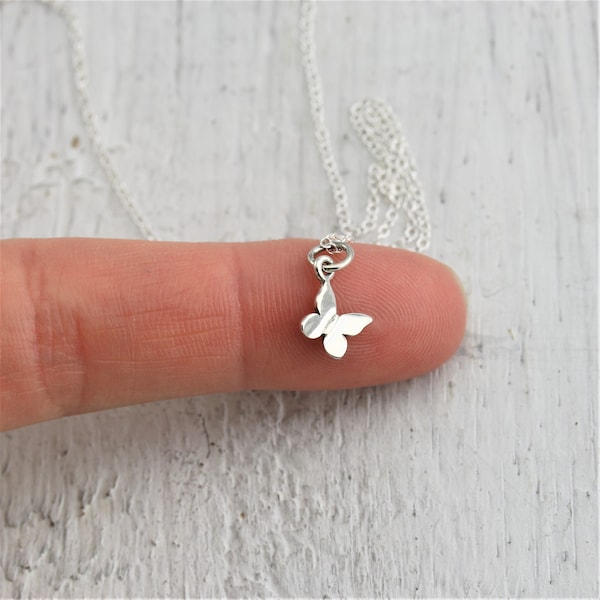 Tiny Butterfly Necklace, Sterling Silver Butterfly Jewelry, Butterfly Gift for Butterfly Lovers Gift, Butterfly Pendant, Delicate Jewelry
