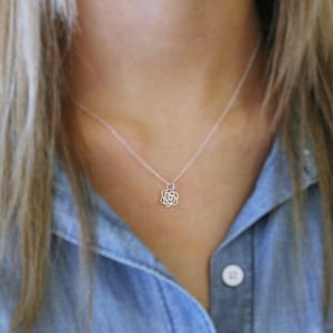 Rose Necklace - Tiny Sterling Silver Rose Charm Necklace - Tiny Rose Pendant - Everyday Necklace - Dainty Jewelry - Tiny Charm Necklace