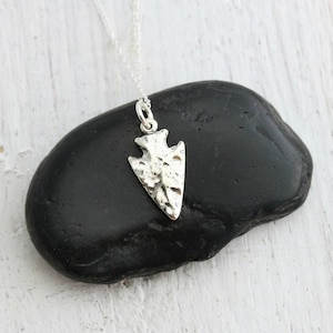 Arrowhead Necklace - Arrow Necklace - Sterling Silver Arrowhead Charm Necklace - Arrow Head Pendant - Boho Tribal Necklace - Tribal Jewelry