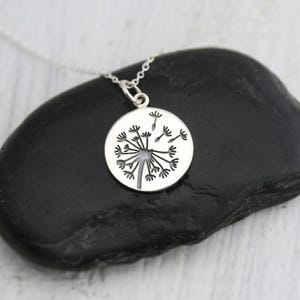 Sterling Dandelion Jewelry, Sterling Silver Dandelion Necklace, Sterling Dandelion Charm Necklace, Dandelion Wishes Pendant