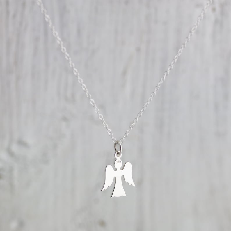 Tiny Angel Necklace Guardian Angel Necklace Sterling Etsy Australia