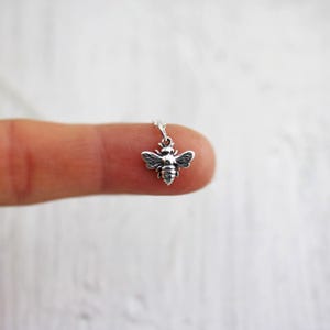 Honey Bee Necklace - Sterling Silver Bee Necklace - Tiny Bee Necklace - Bumble Bee Necklace Bee Keeper Gift  Queen Bee Necklace  Bee Jewelry