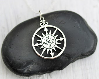 Compass Necklace - Sterling Silver Compass Rose Necklace - Compass Pendant - Graduation Gift - Nautical Necklace - Journey Necklace - Travel